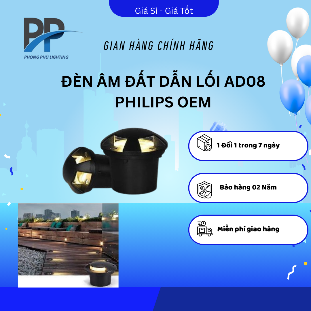ĐÈN ÂM ĐẤT  DẪN LỐI AD08  PHILIPS OEM